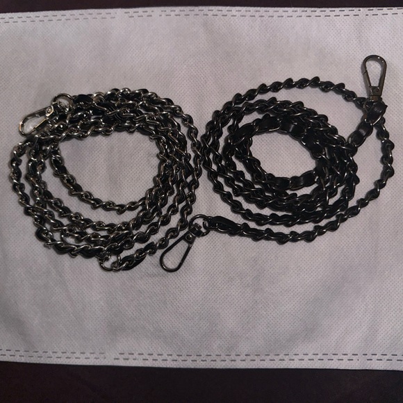 Unbranded Leather 47” Chain bags & wallets - Black-Silver PRICE FOR ONE - Picture 6 of 14